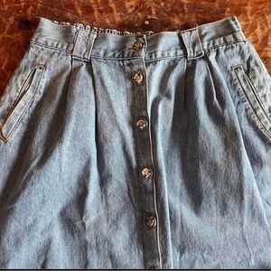 Vintage denim button up skirt
